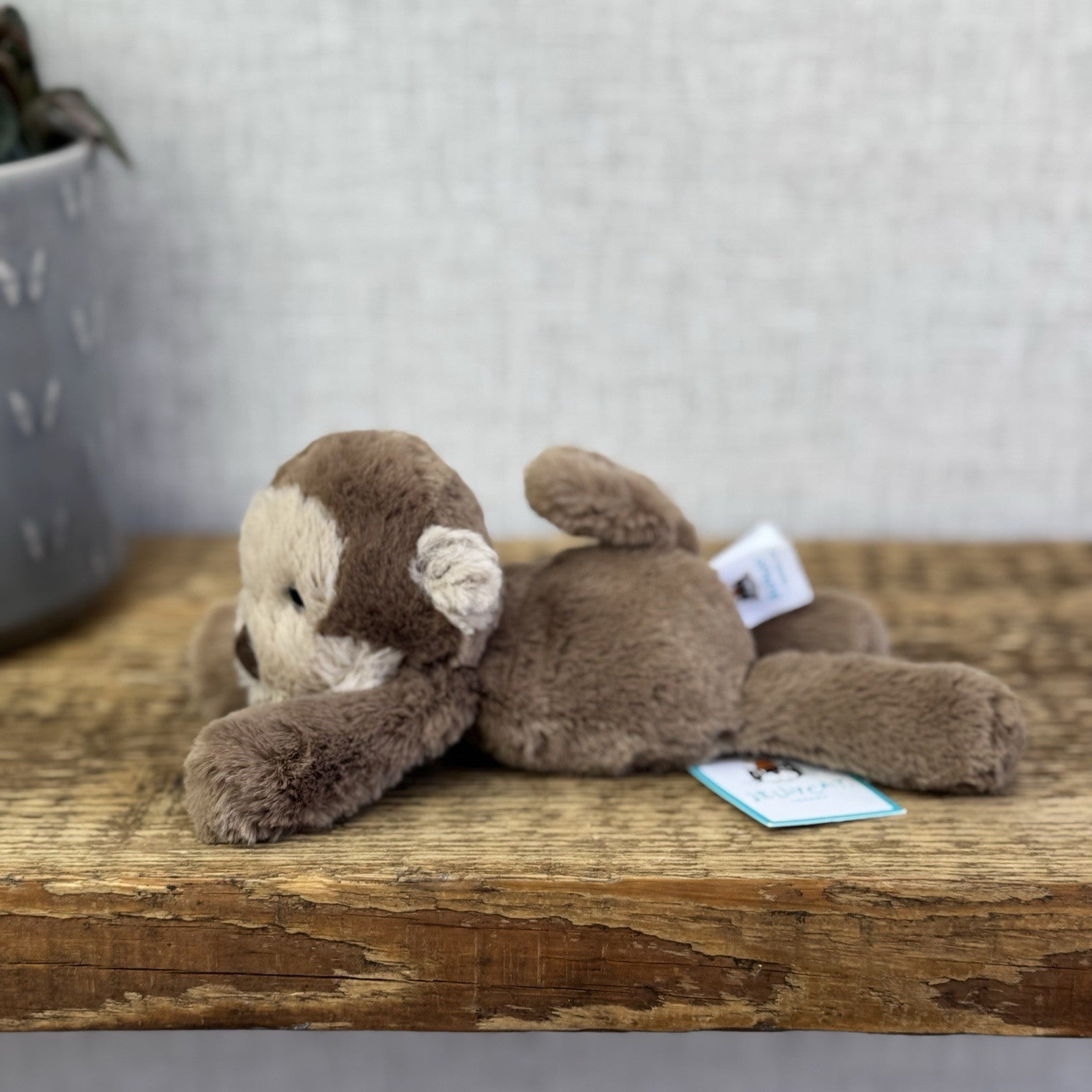 Jellycat Tiny Smudge Monkey - Mini Laying Monkey Beanie Plush New With Tags 6"
