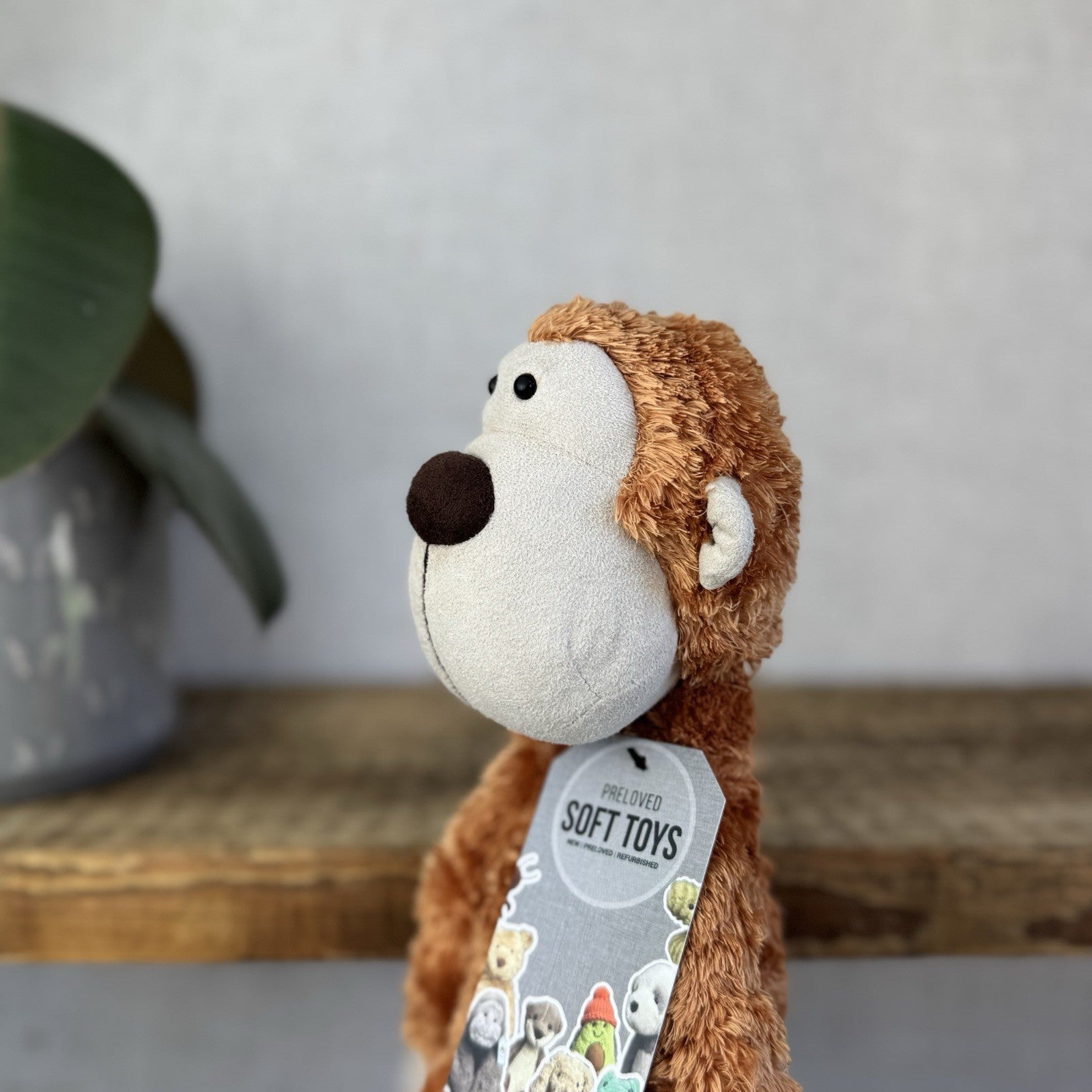 Jellycat Doolally Monkey Chimp Vintage Fluffy Orange Monkey Beanie Plush