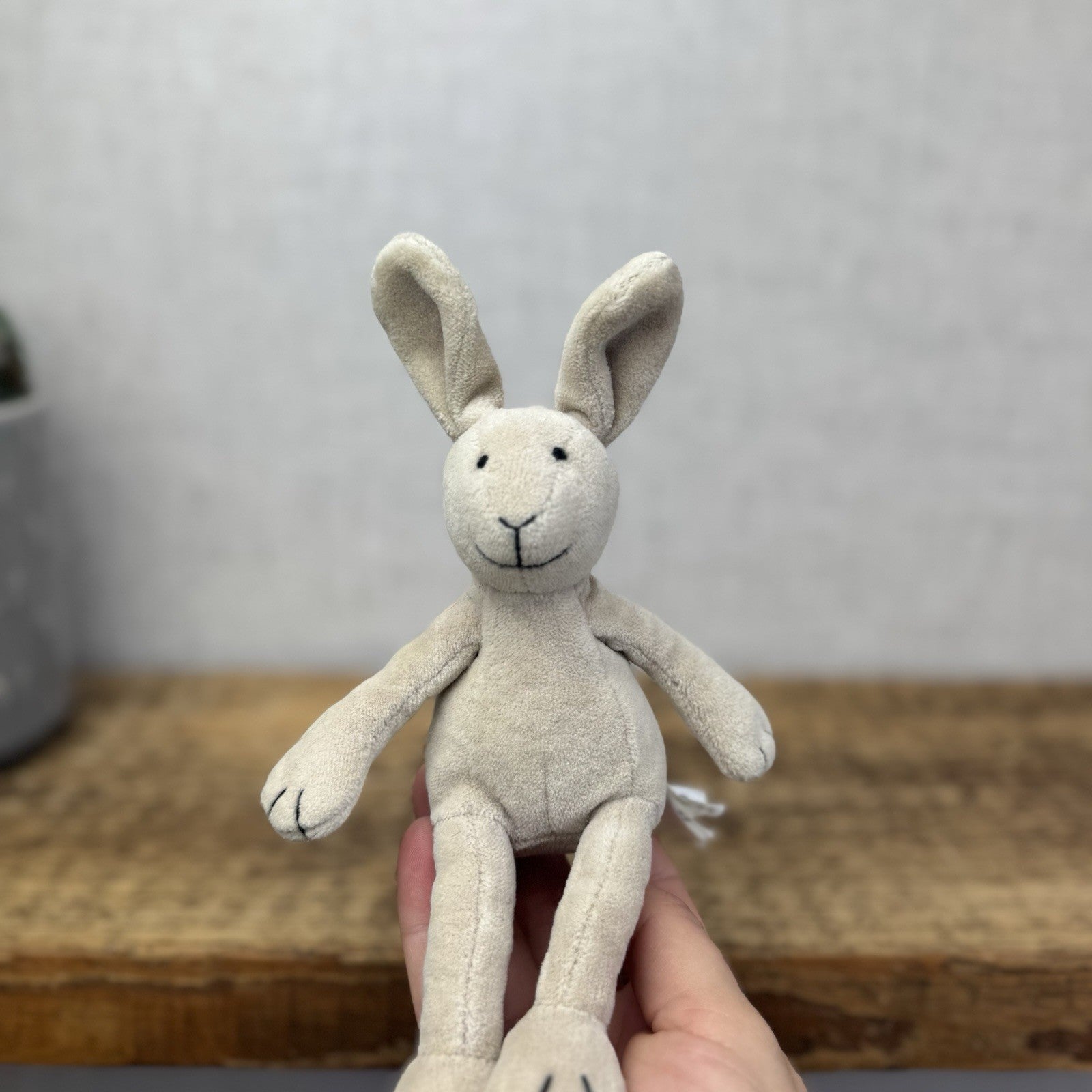 Jellycat Tiny Baby Slackajack Bunny - Tiny Beige Vintage Mini Plush 7”