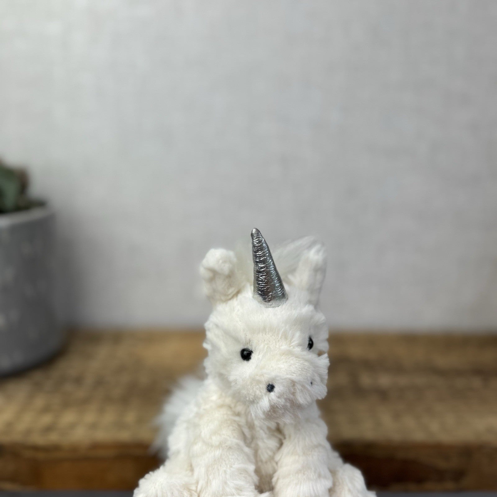 Jellycat Tiny Fuddlewuddle Unicorn- Tiny Baby Fluffy White & Silver Unicorn 5"