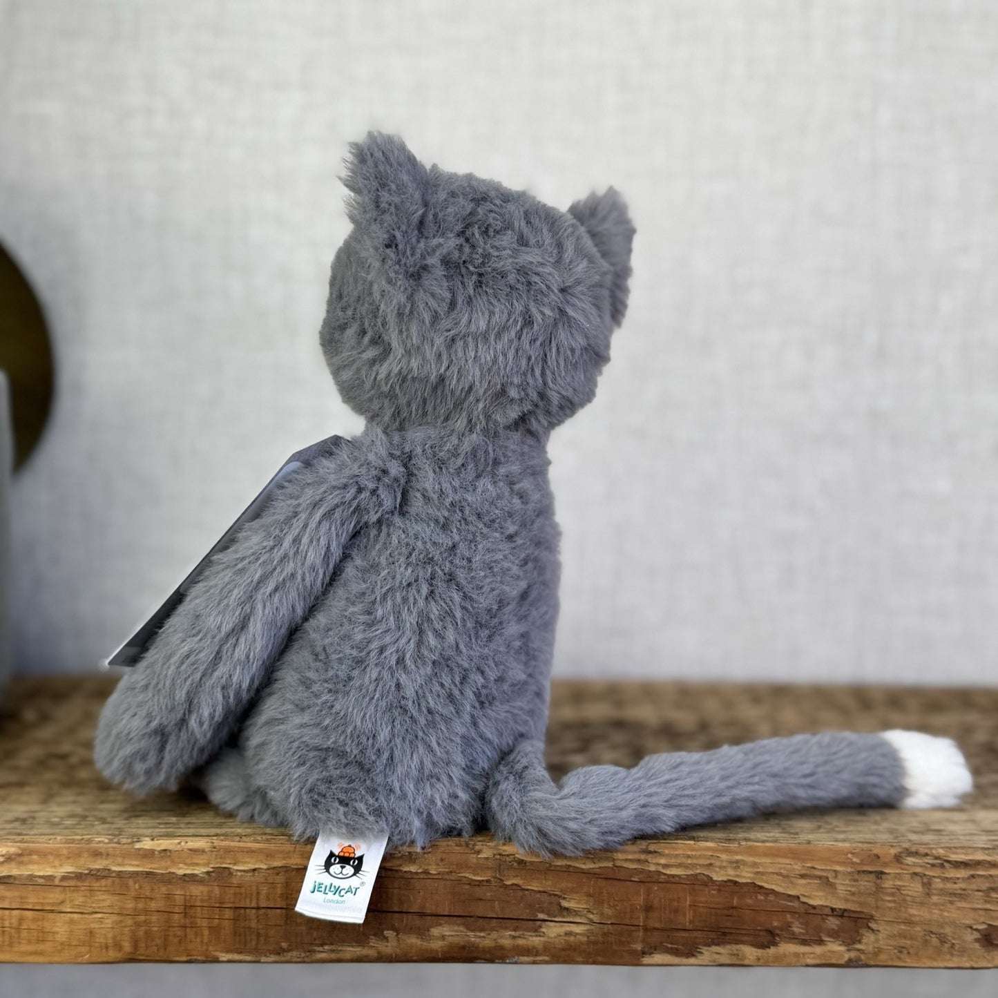 Jellycat Sweetie Kitten - Small Fluffy Light Grey Beanie Kitten White Face (#2)