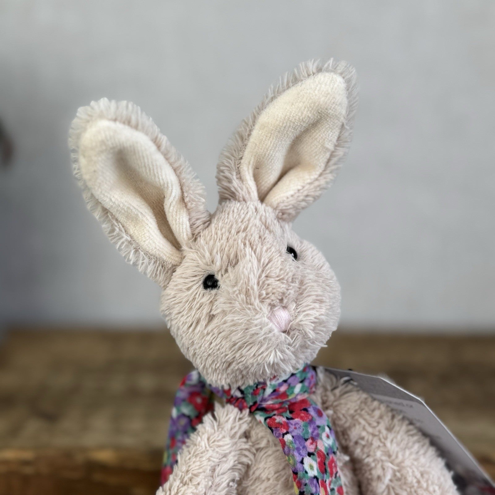 Jellycat Chi Chi Bunny Beige - Small Rabbit With Scarf Beanie Retired Rare 10”