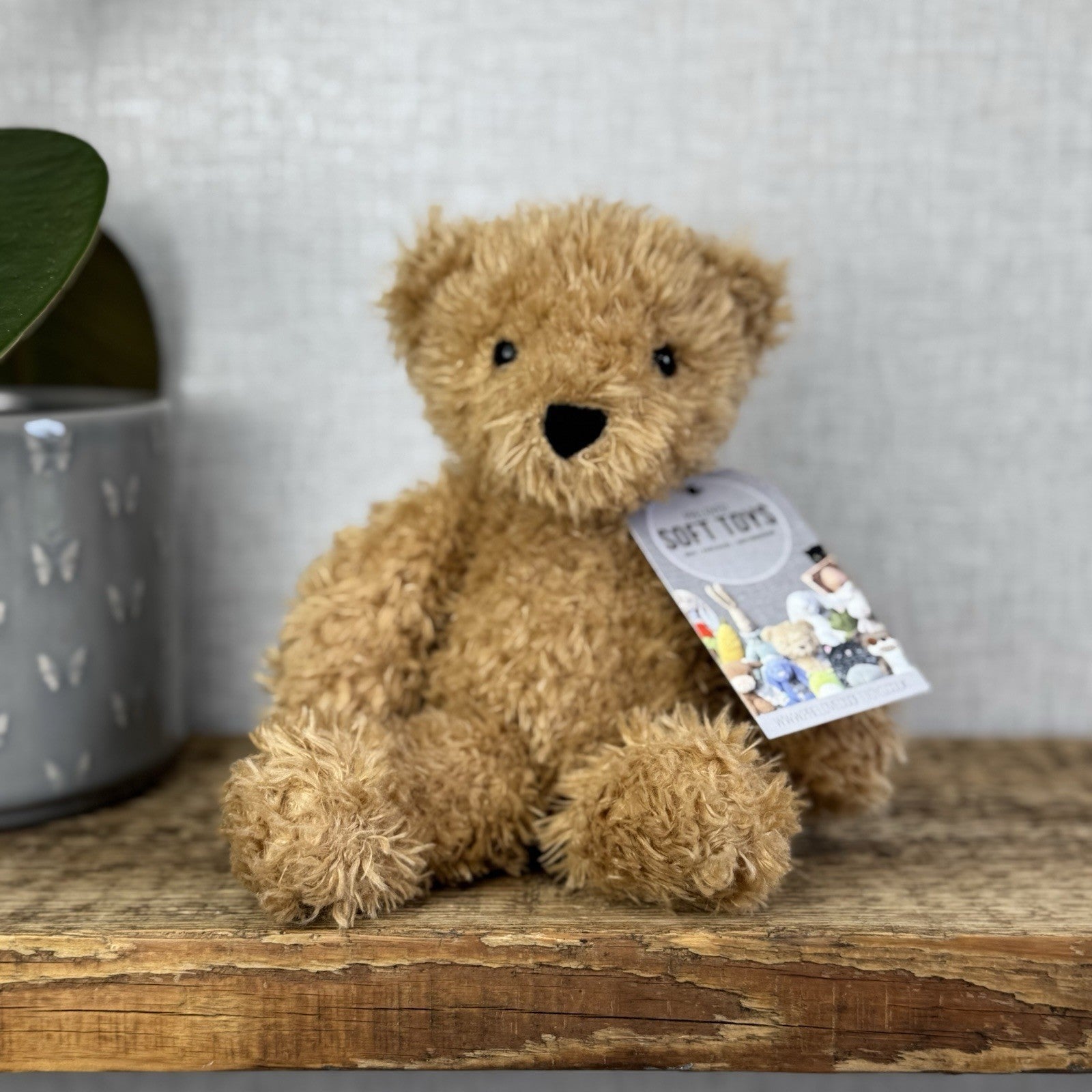 Jellycat Small Theodore Bear - Curly Brown Bear Beanie Plush Cute Retired 10"