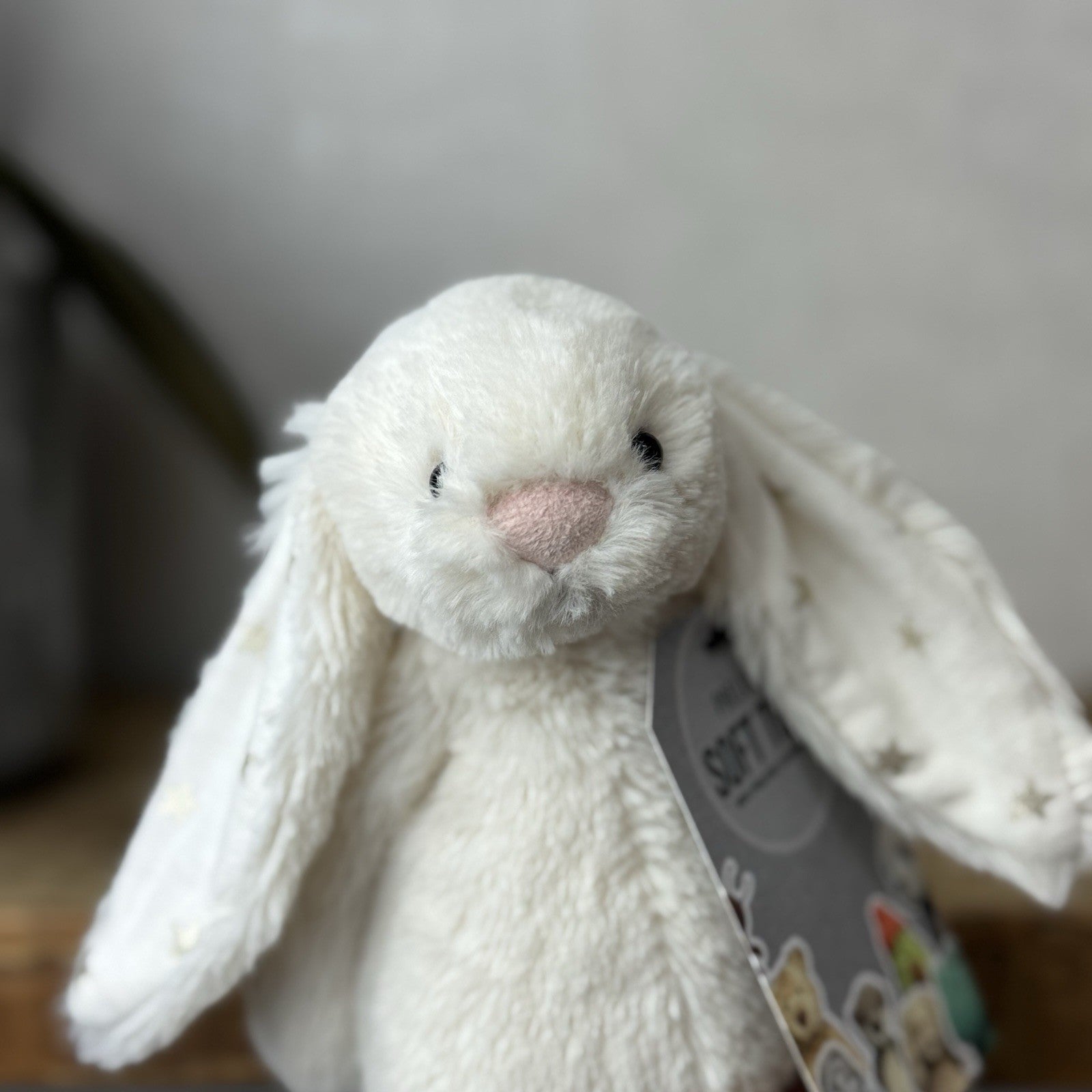 Jellycat Small Twinkle Bunny - Cream Rabbit With Star Ears - Small Cream 8”