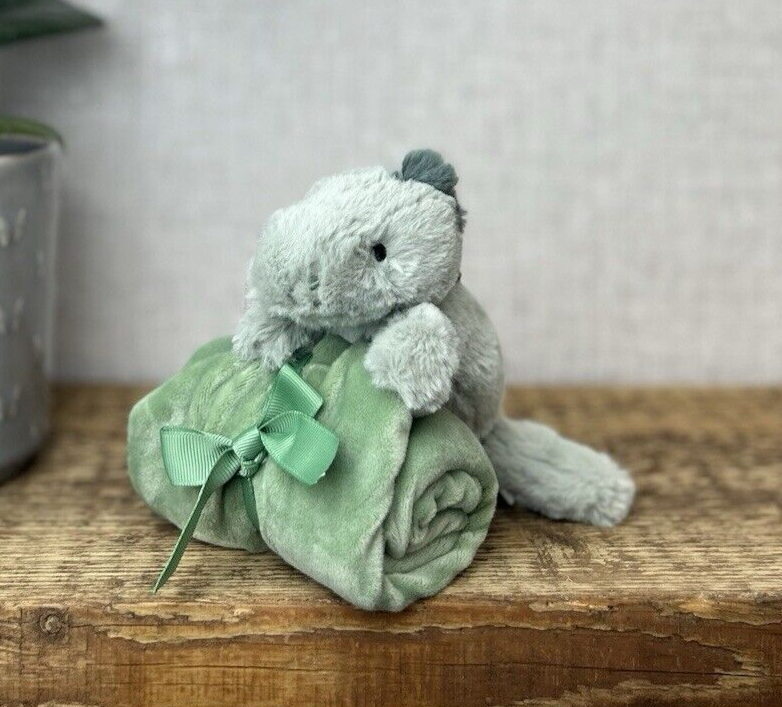 Jellycat Green Shooshu Dinosaur - Dino Comforter Soother - Super Soft Comforter