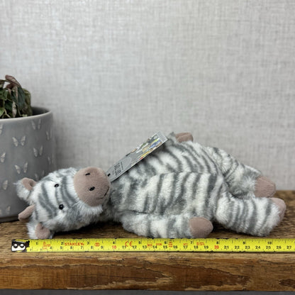 Jellycat Medium Fluffles Zebra - Retired Fluffy Grey/White Zebra Plush 12" 