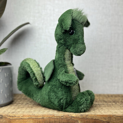 Jellycat Sparks Dragon - Green & Sparkly Standing Dragon Plush Retired Soft Toy