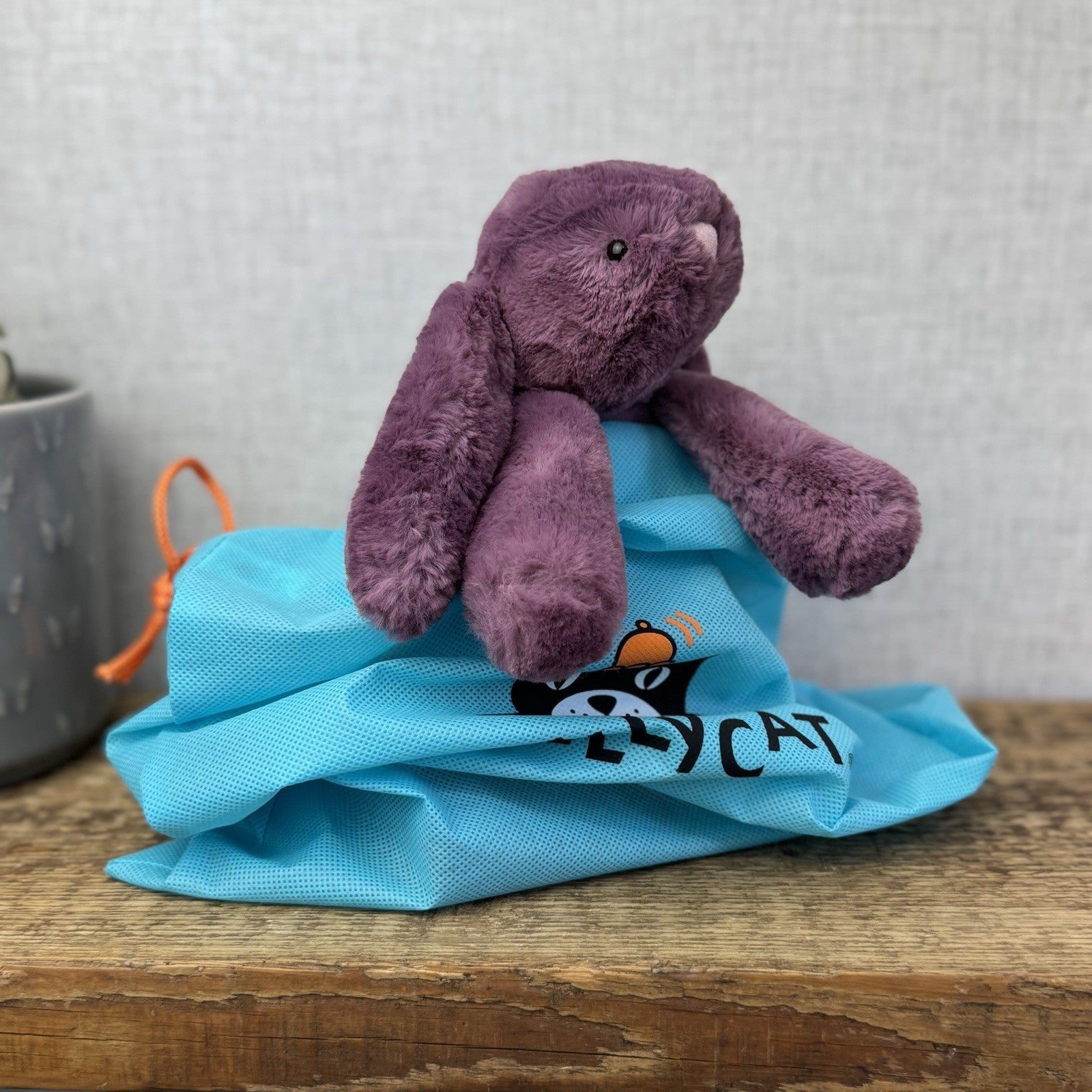 Jellycat Plum Small Bunny - Small Custom Smudge With Tags & Bag Gift Hand Dyed