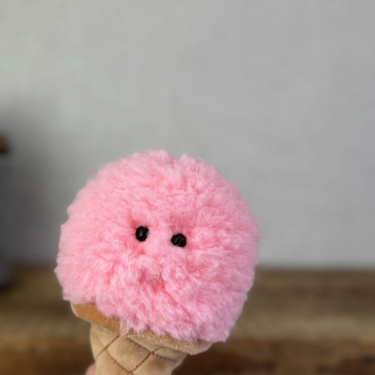 Jellycat Irresistible Strawberry Ice Cream Soft Toy - Retired Plush Food 8"