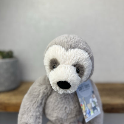 Jellycat Medium Bailey Sloth - Grey Sloth Plush Teddy Collectible 14”