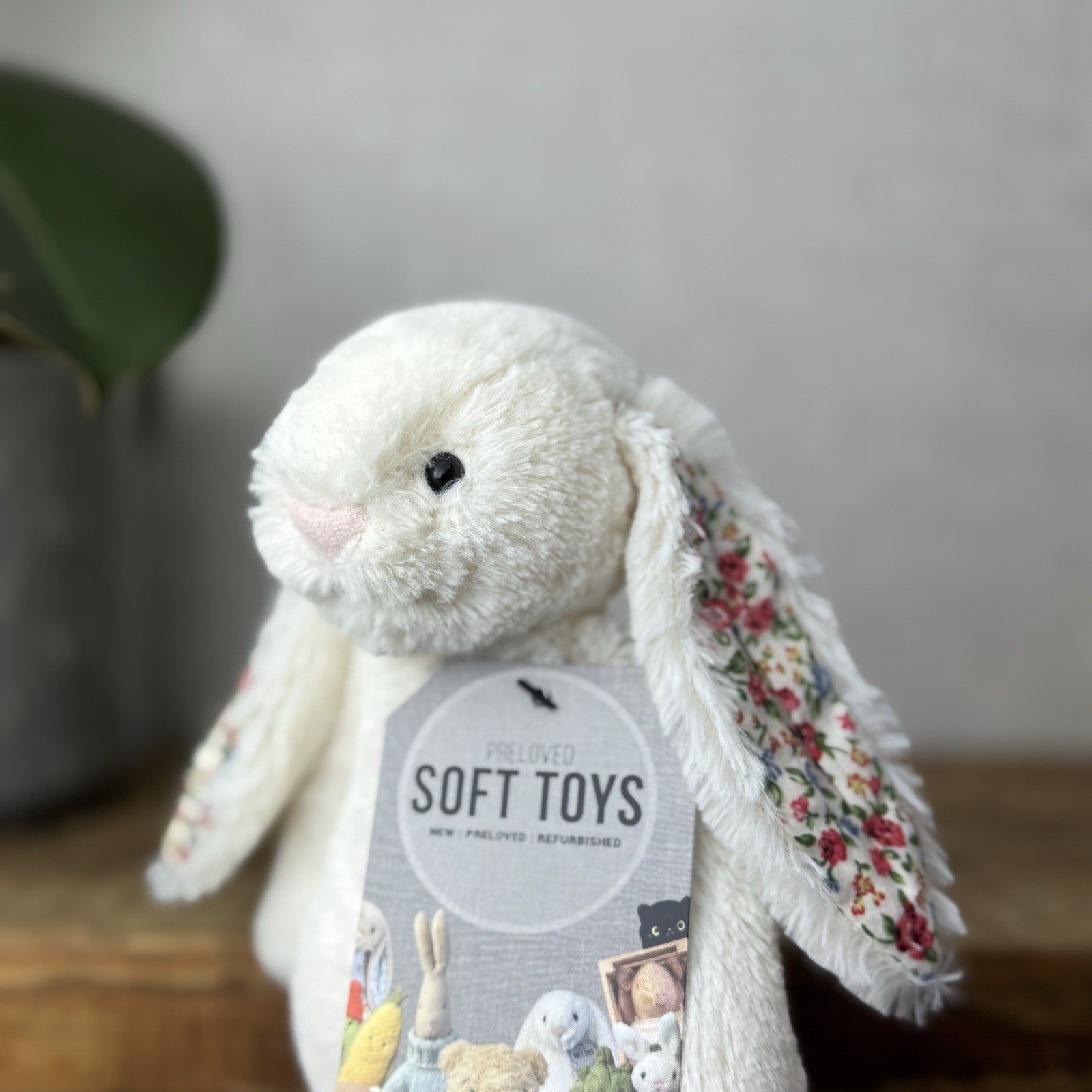Jellycat Small Bashful Cream Blossom - Cream Bunny Floral Ears & Feet 8” (#2)