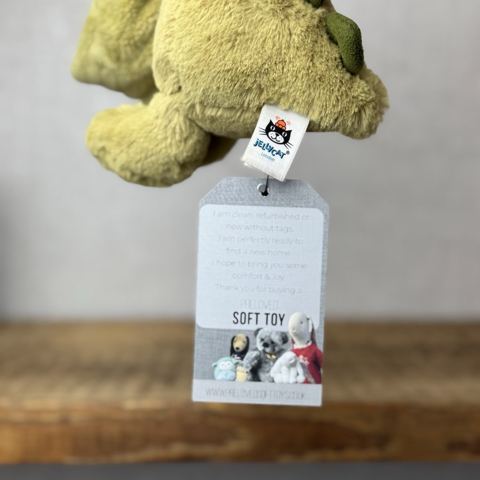 Jellycat Green Bashful Dinosaur Blanket - Colder Blanket Soft Soother Retired