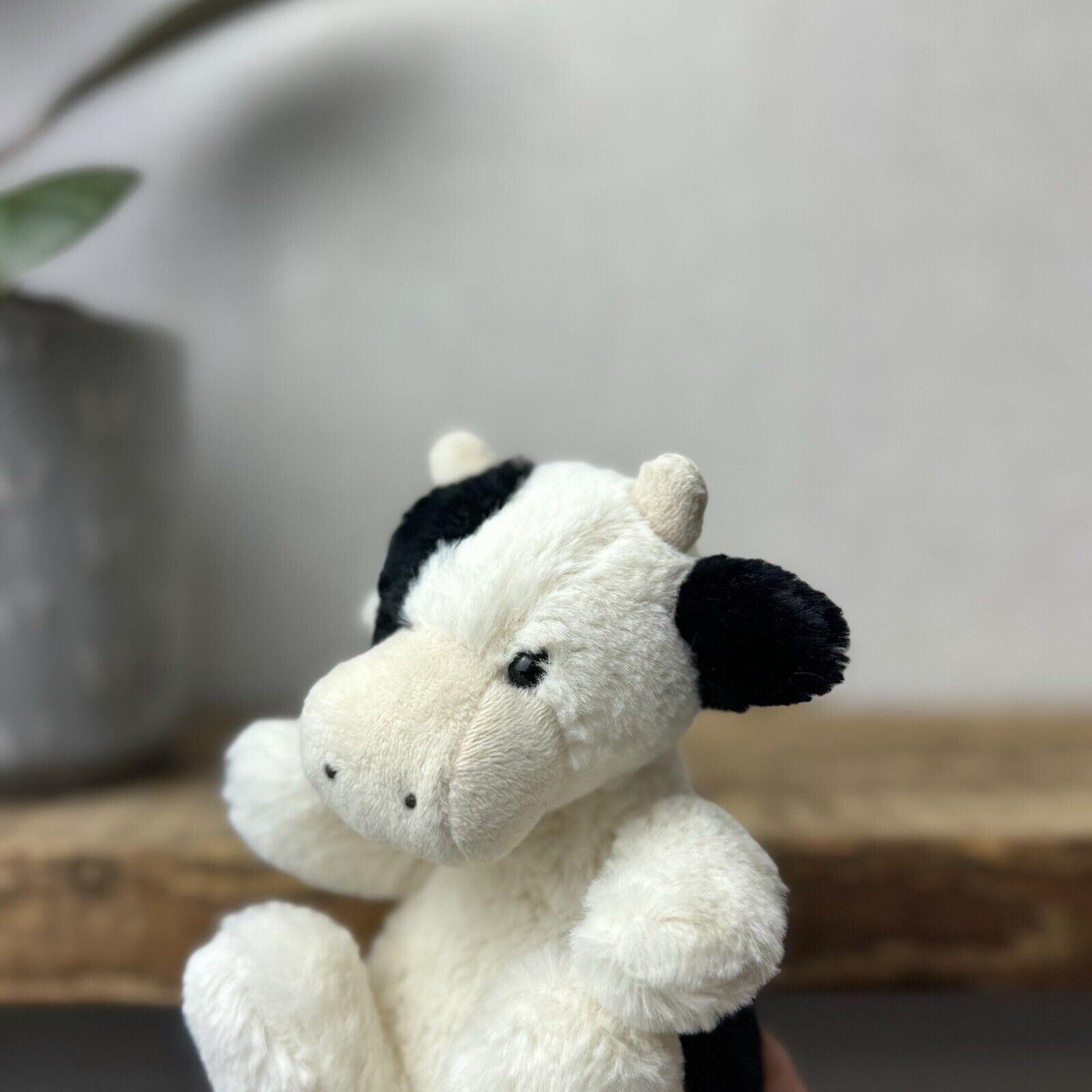 Jellycat Poppet Cow/calf - Cream Black Cow Tiny Pocket Pal Retired 5”