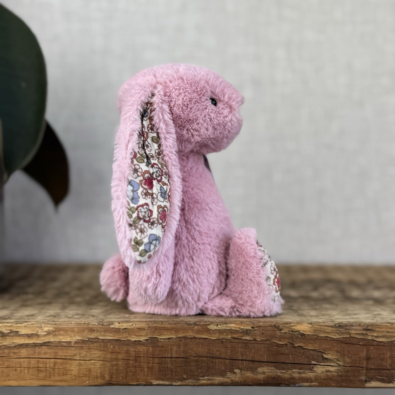Jellycat Small Blossom Tulip Pink Bunny Rabbit - Older Style Fabric Ears Floral