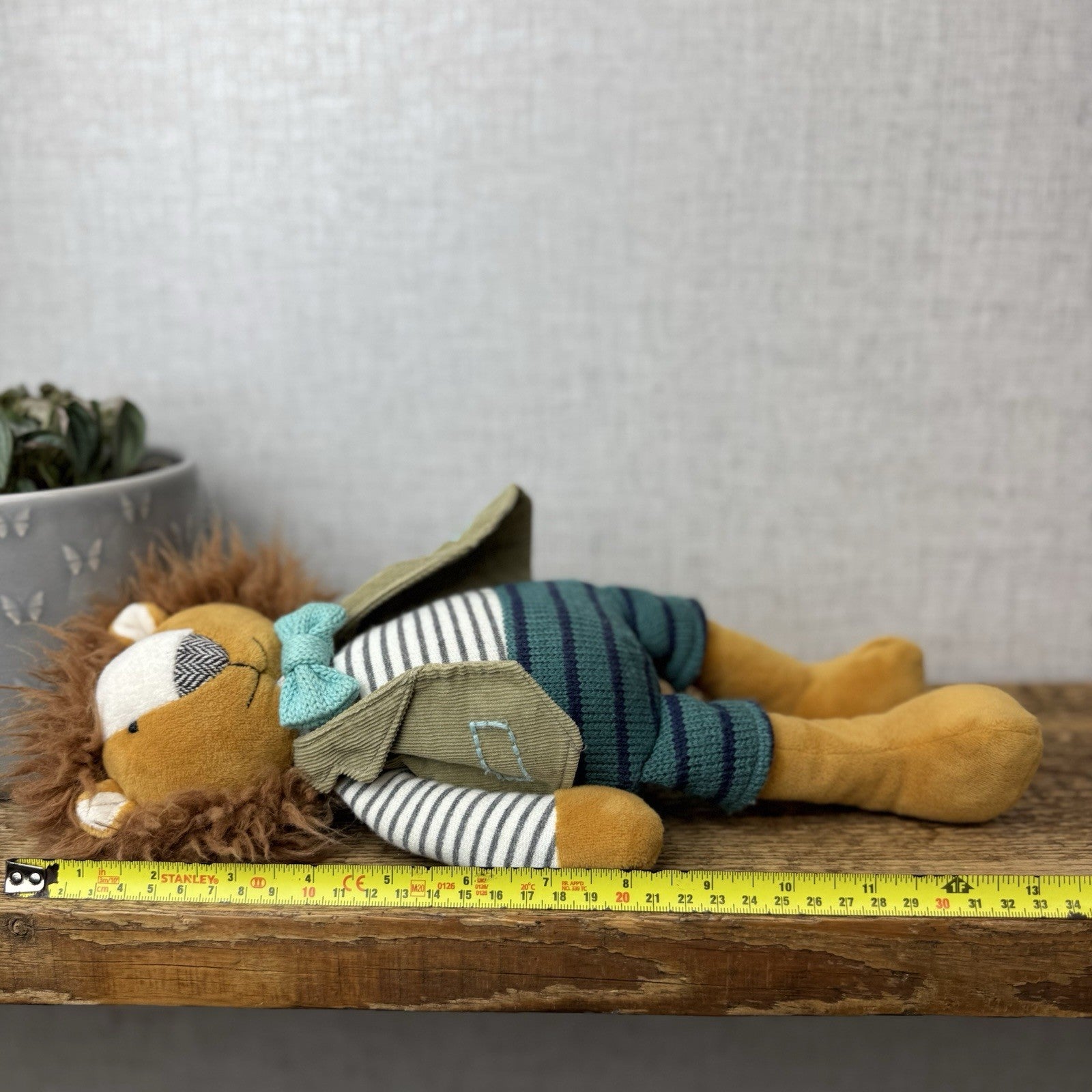 Walton & Co Lion Soft Toy Beanie - Scandi Style Lion In Waistcoat Cute Retired