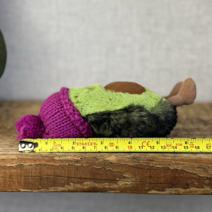 Jellycat Fuscia Cozi Amuseable Avocado - Soft Avocado With Purple Beanie (#2)