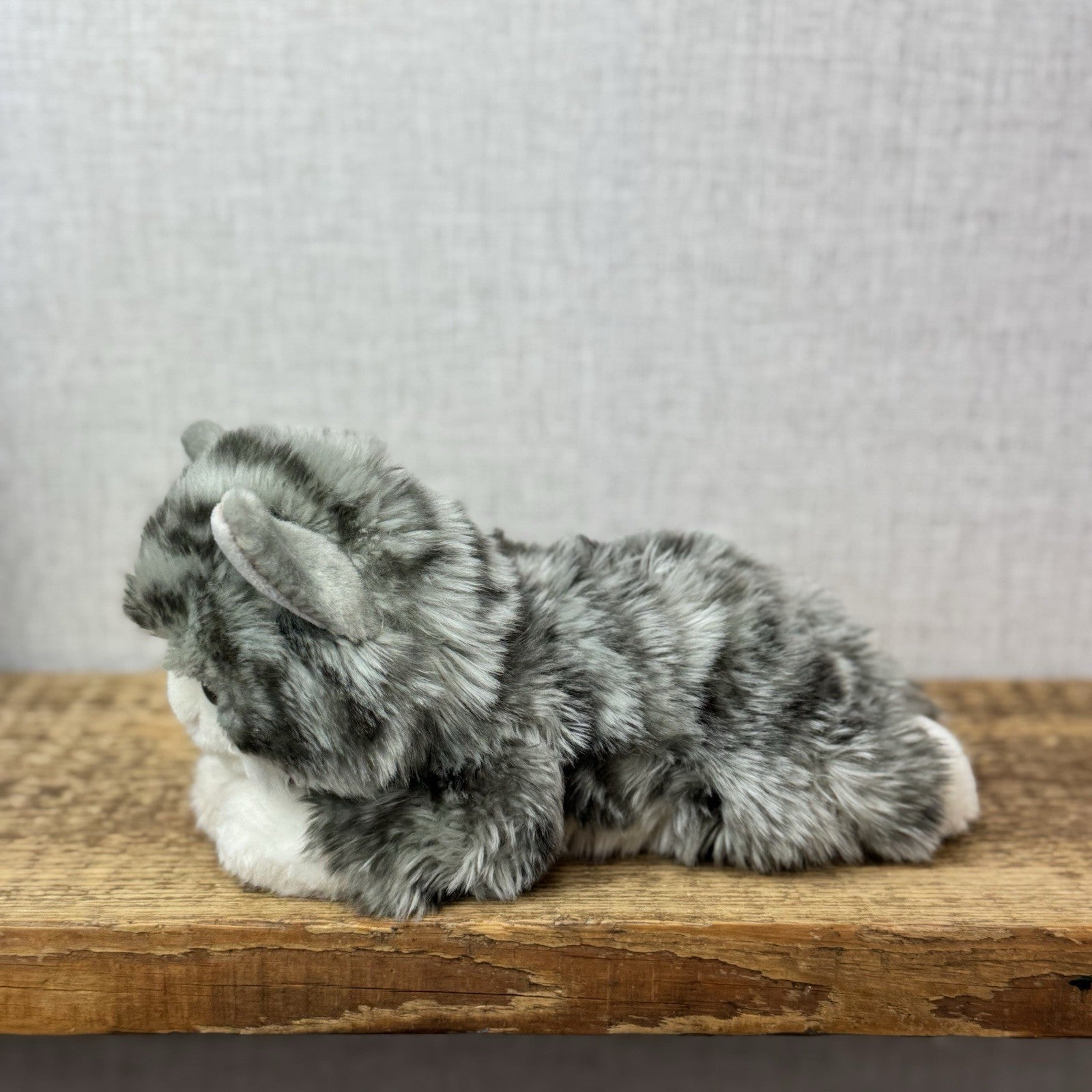Keel Toys Tabby Cat - Grey Tabby Cat Beanie Plush Blue Eyes (Tag Cut off) Plush