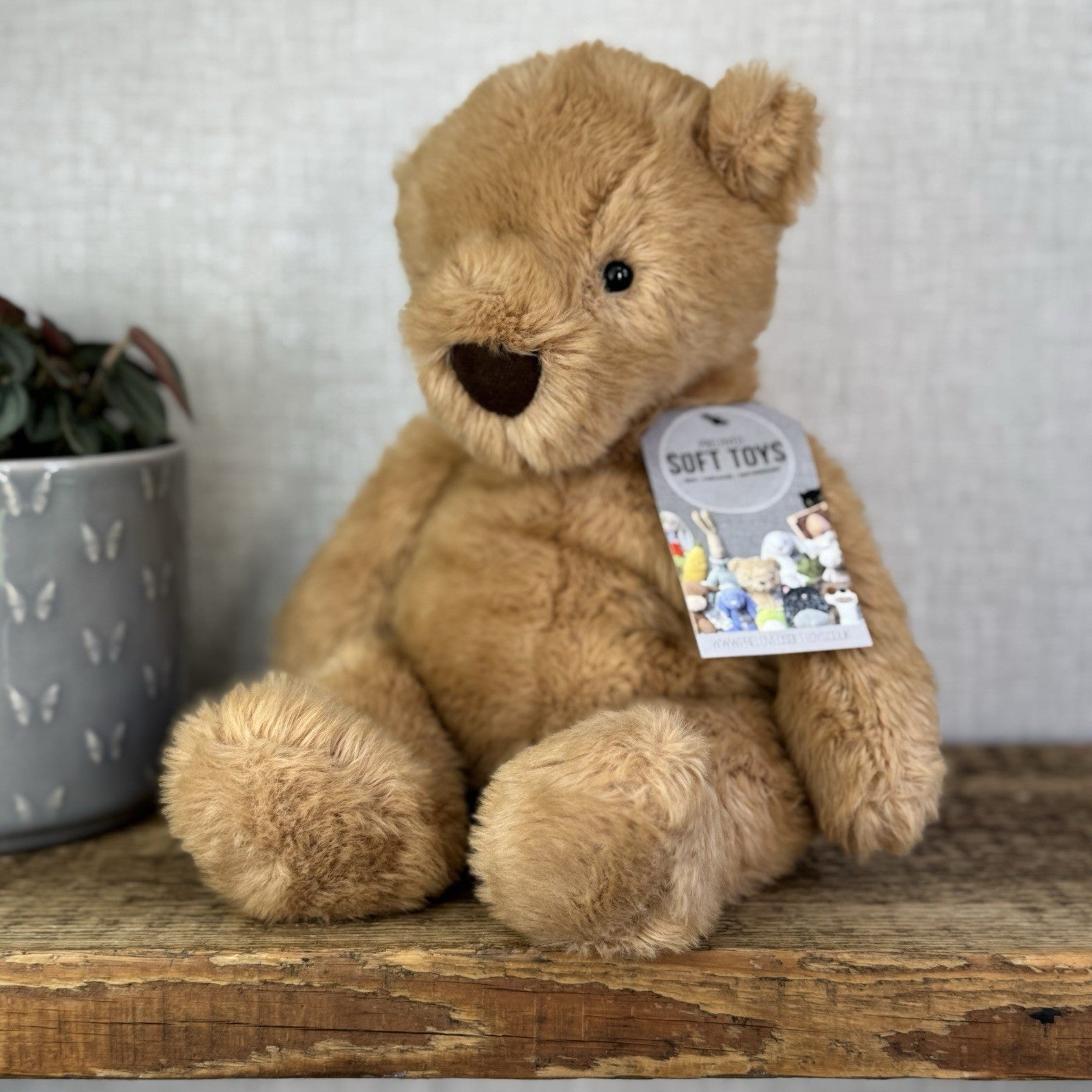 Jellycat Medium Benjamin Bear - Maple Colour Larger Beanie Bear Plush Bear 14”
