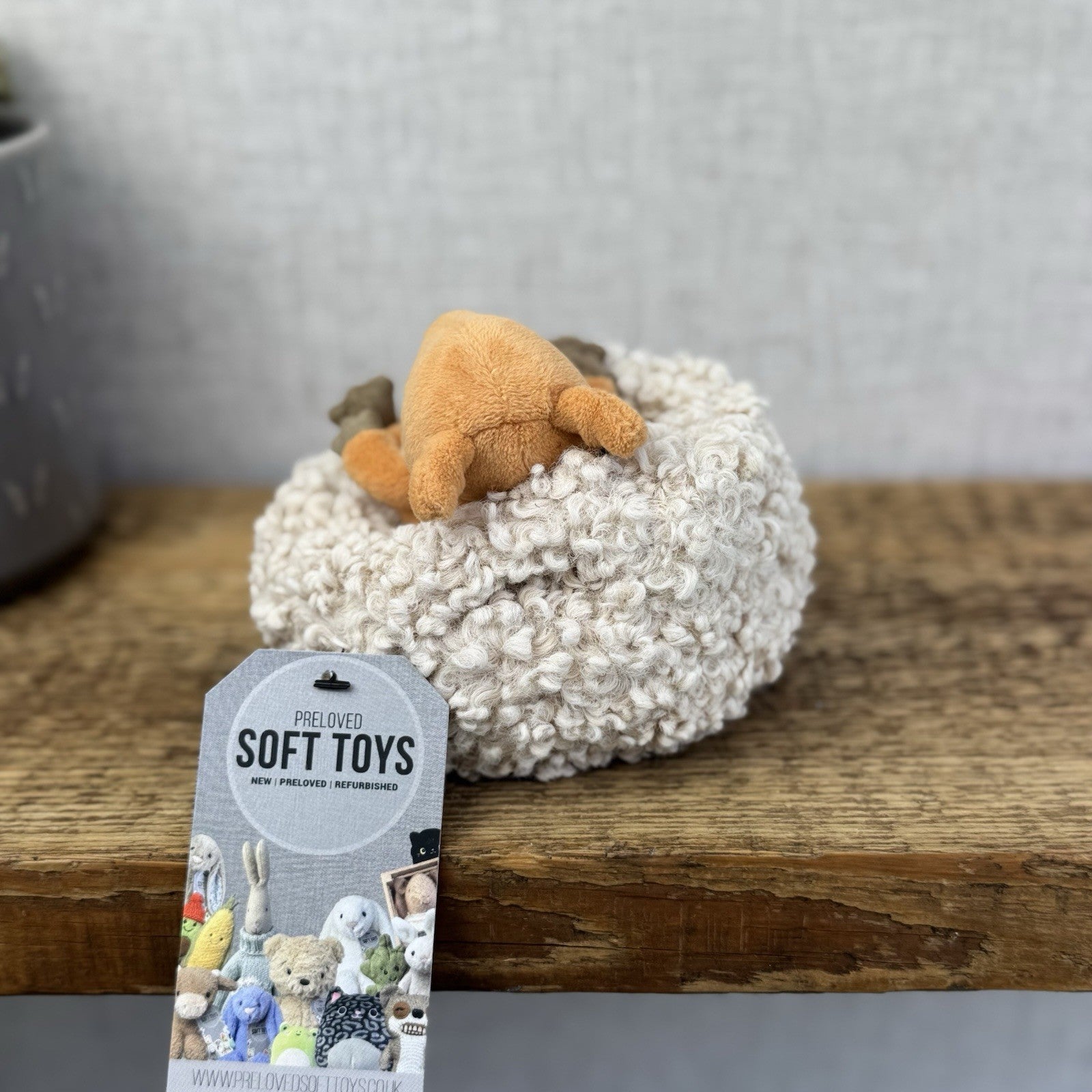 Jellycat Hibernating Fox - Baby Fox In A Nest Soft Toy Plush Cute NwOT 5”