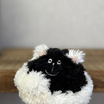 Jellycat Furry Curlikitty Black - New With Damaged Paper Tags Vintage Tiny 4”