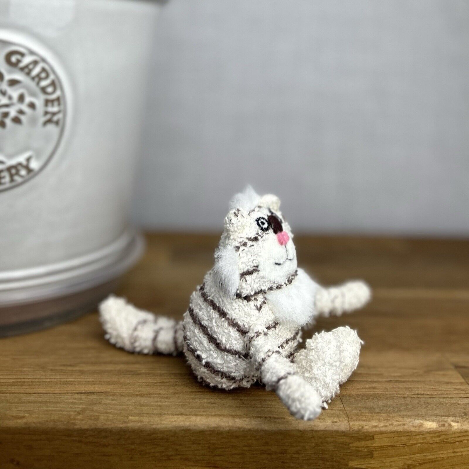 Jellycat Baby Scat Cat Soft Plush Toy Cream Brown Striped 6"