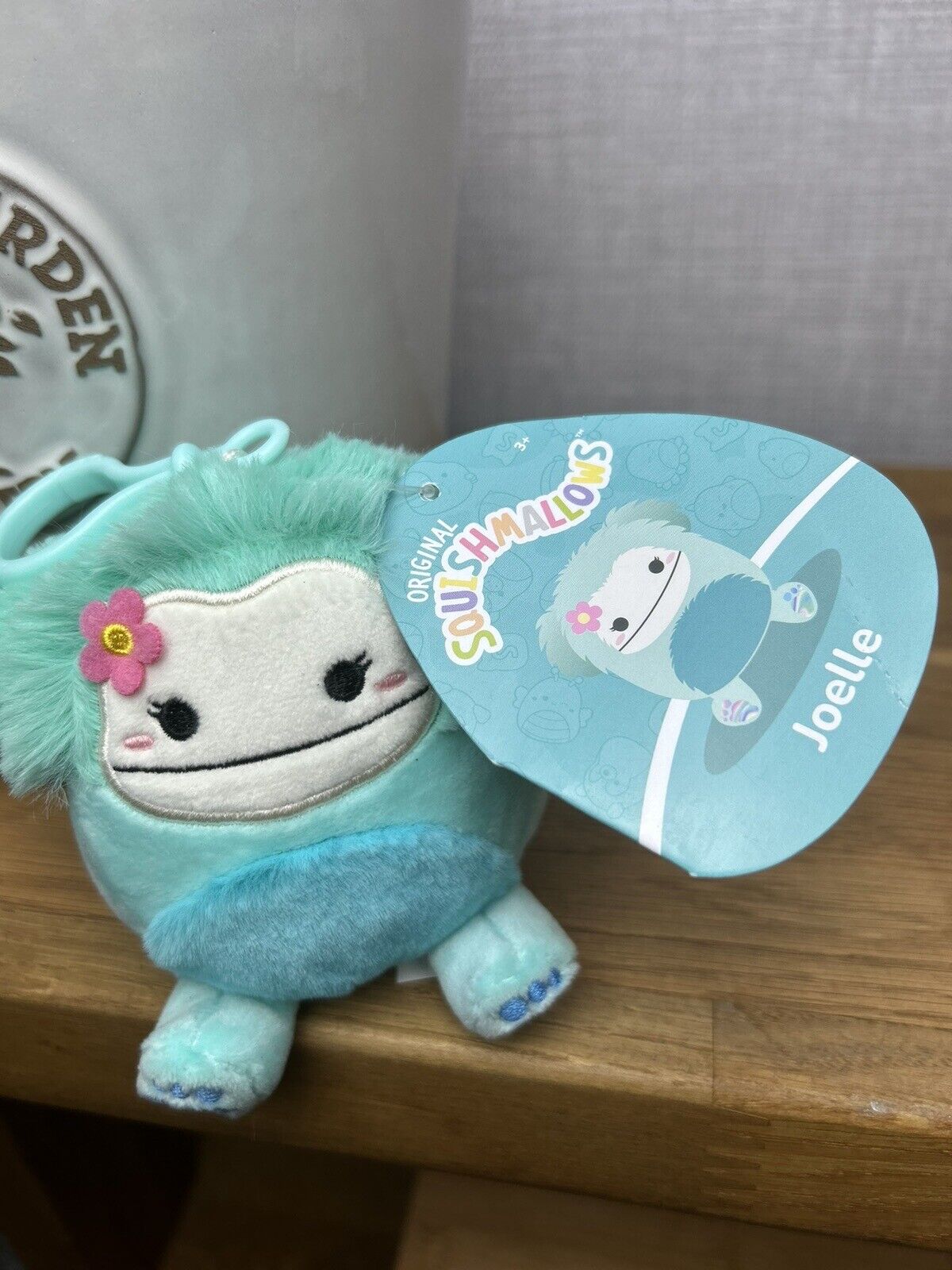 Squishmallows Clips - Blue Joelle Bigfoot Pink Flower 4 Inch BNWT Cute Kawaii
