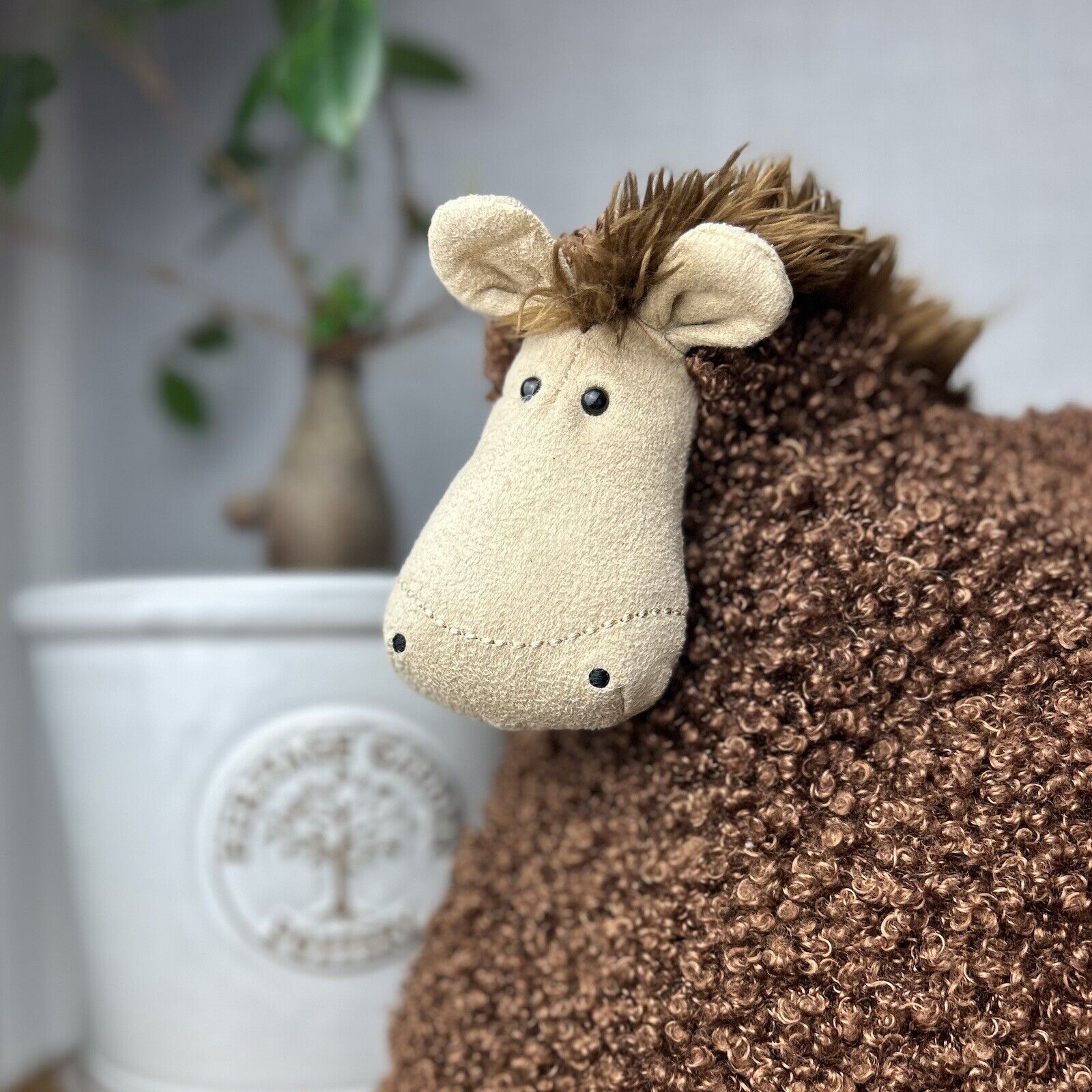 Jellycat Cushillow Horse - Pony/Horse Cushion - Curly Horse Pillow - RARE