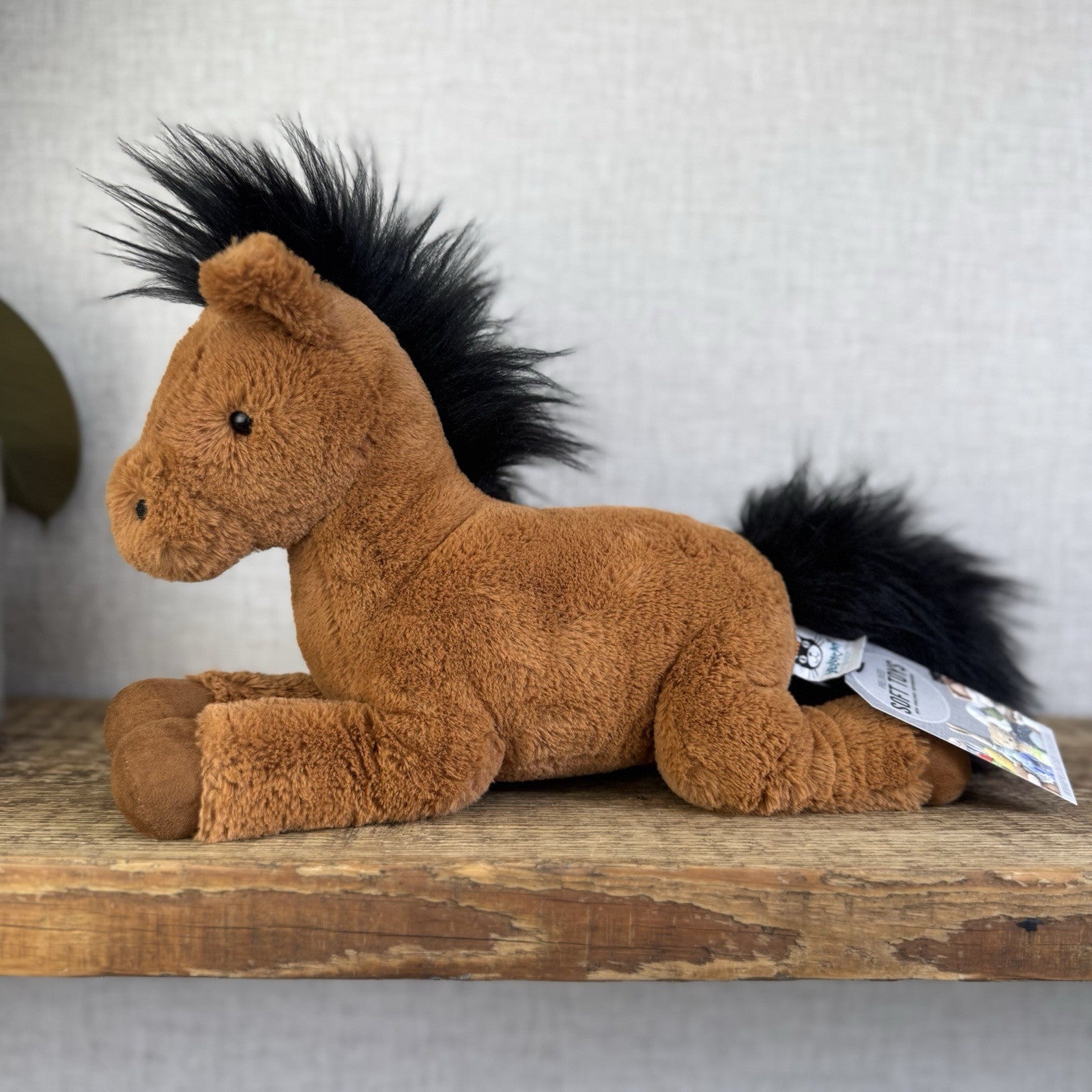 Jellycat Medium Clover Pony - US Version Medium Chestnut Brown Pony Plush 12"