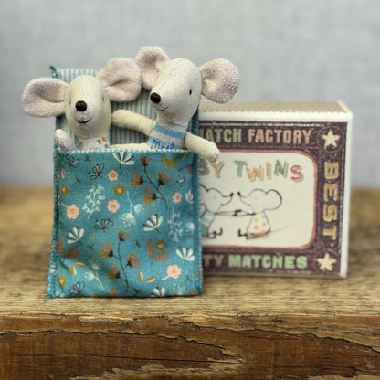 Maileg Twin Mice In Matchbox Retired - New Without Tags Boy/girl Twins