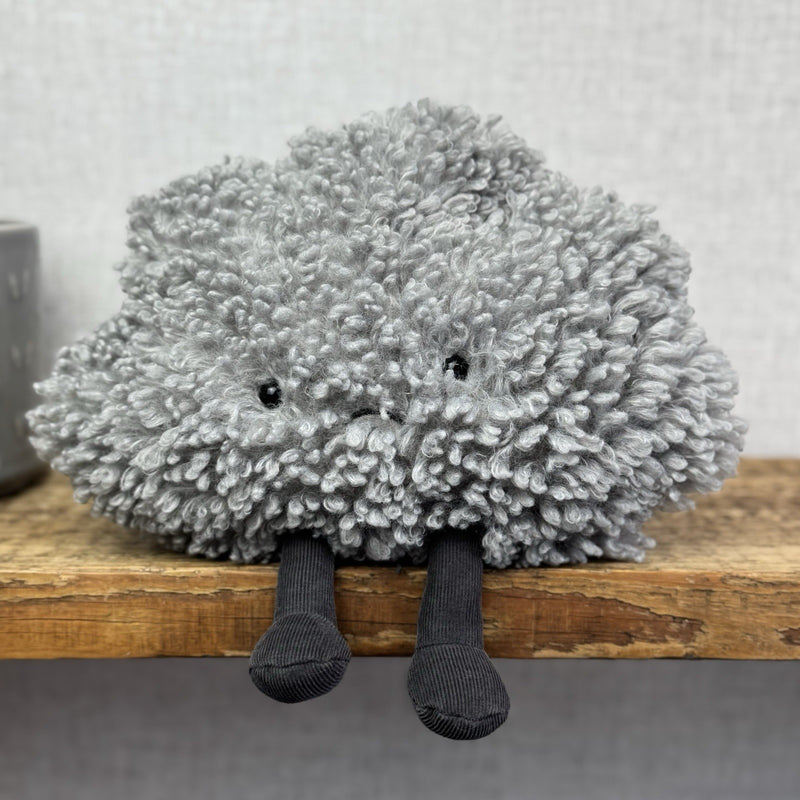 Jellycat Amuseable Storm Cloud - Grey Grumpy Cloud Plush Beanie NWT 10"