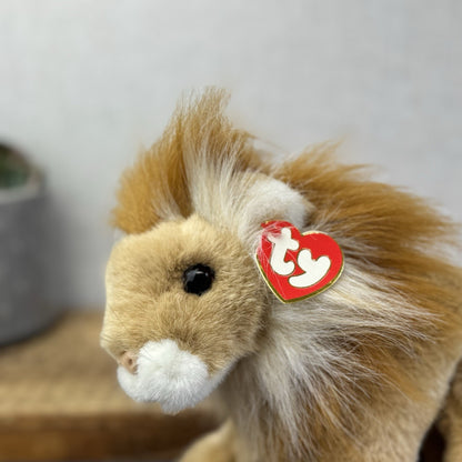 TY Classic Sahara - Beanie Baby Large Lion Wild Cat Soft Toy Pristine Tags 8"