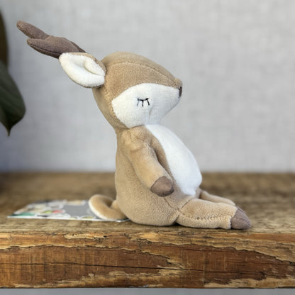 Jellycat Minikin Fawn Deer Brown - Tiny Small Velour Fawn Beanie Retired 7”