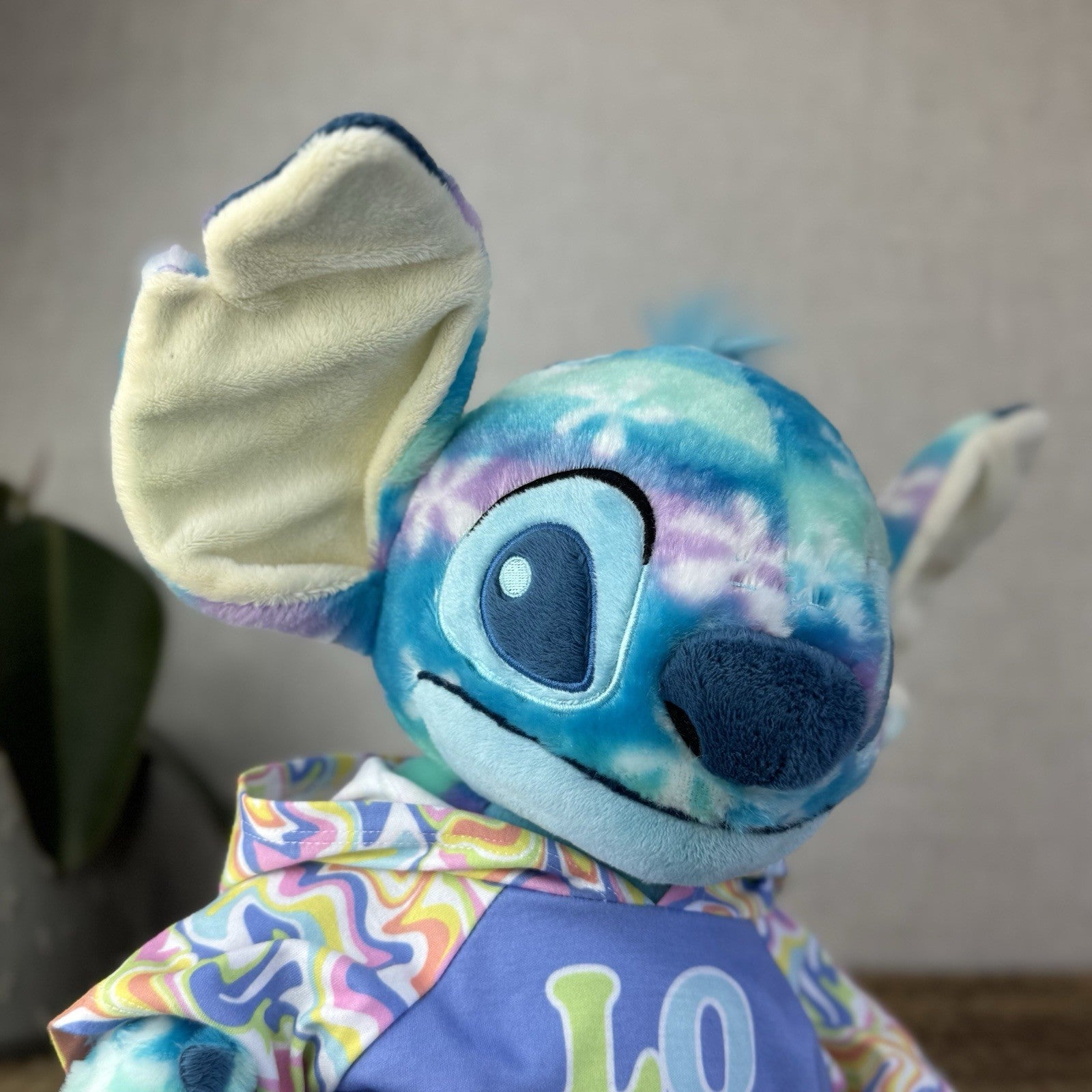 Build A Bear Disney Fun Florals Stitch - Floral Print Bab Stitch Plush Bear 17”