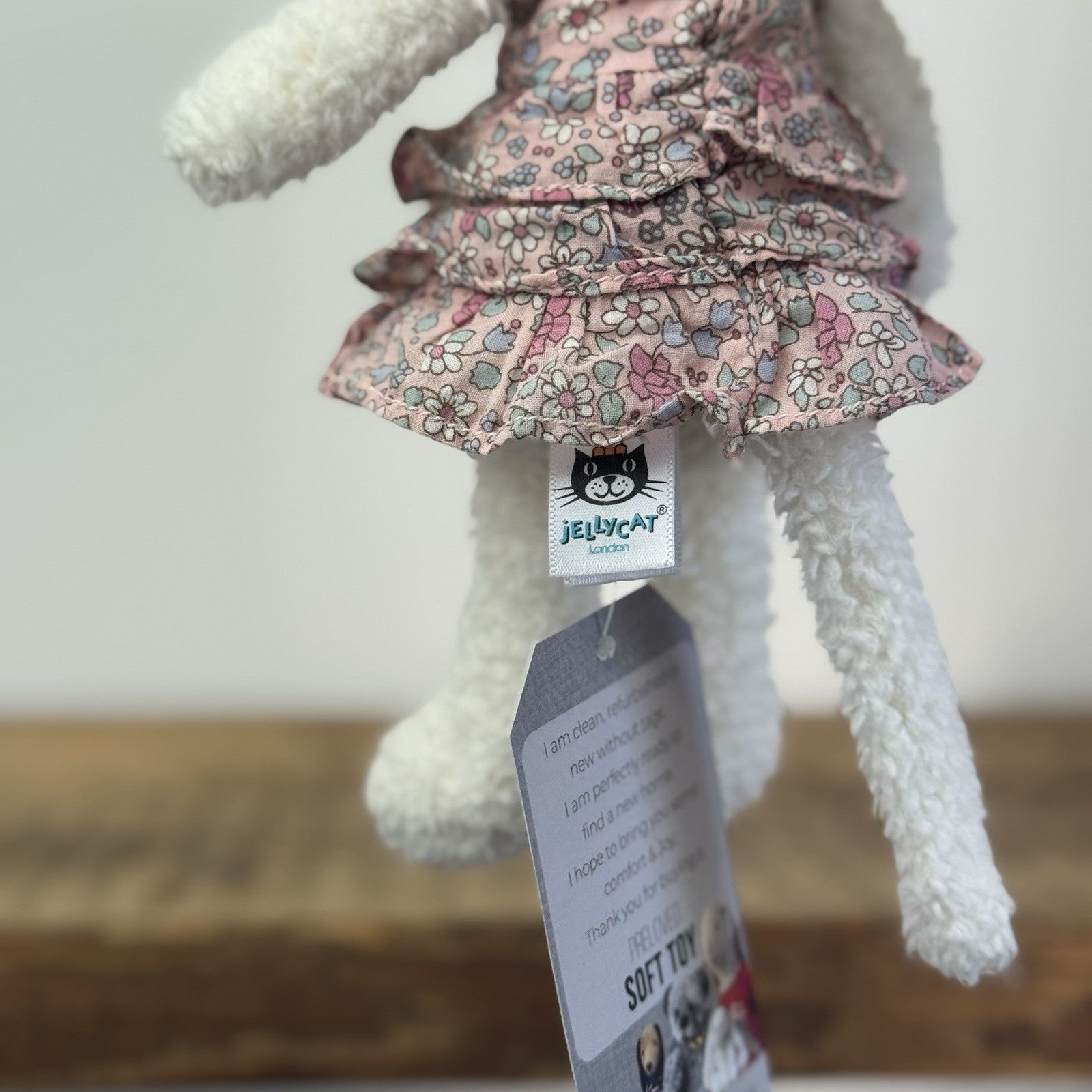 Jellycat Posy Myrtle Mouse - Rare Retired Small White Mouse Floral Dress 9"