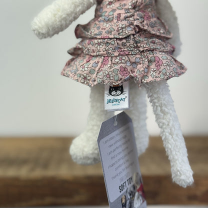Jellycat Posy Myrtle Mouse - Rare Retired Small White Mouse Floral Dress 9"