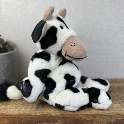 Jellycat Medium Squidgy Black & White Cow - Beanie Cow Vintage Rare With Tags