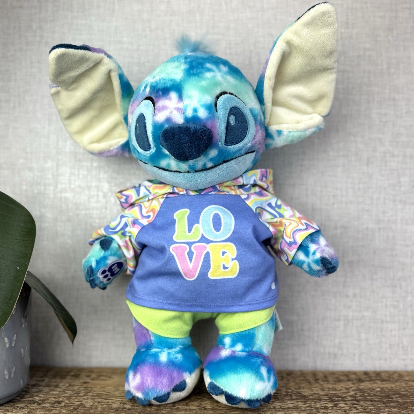Build A Bear Disney Fun Florals Stitch - Floral Print Bab Stitch Plush Bear 17”