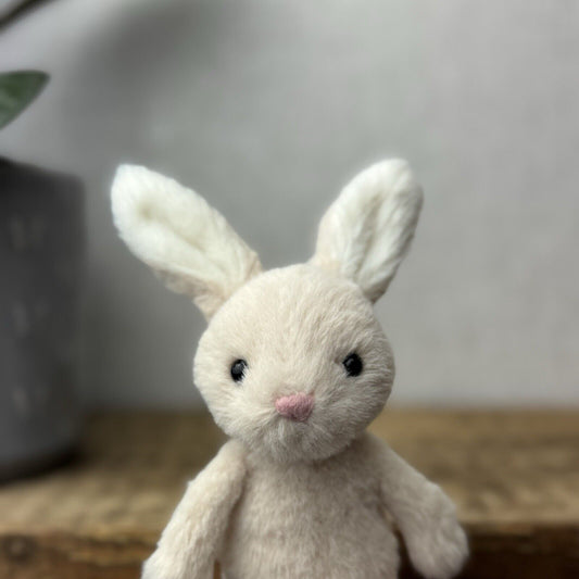 Jellycat Oatmeal Fluffy Bunny - Mini Bunny - Tiny Fluffy Bunny 5” Pocket Pal (1)