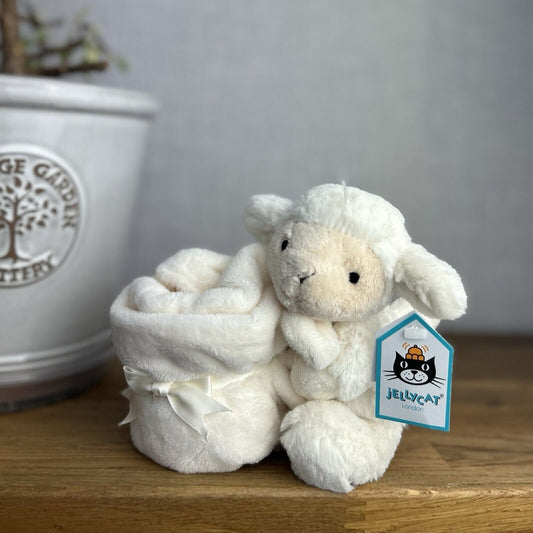 Jellycat Bashful Lamb Soother - Sheep Lamb Cream Soother - Comfort Blanket New