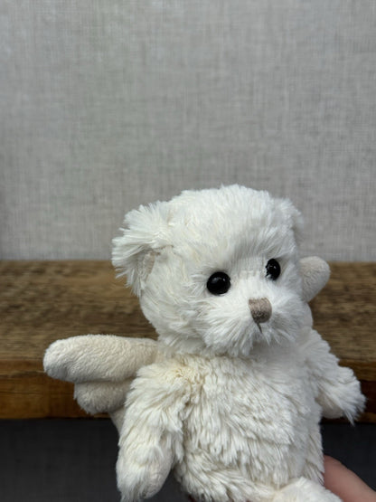 Bukowski Bears Angel Bear Kaitlyn (Removed labels) White Angel Beanie Bear 7"