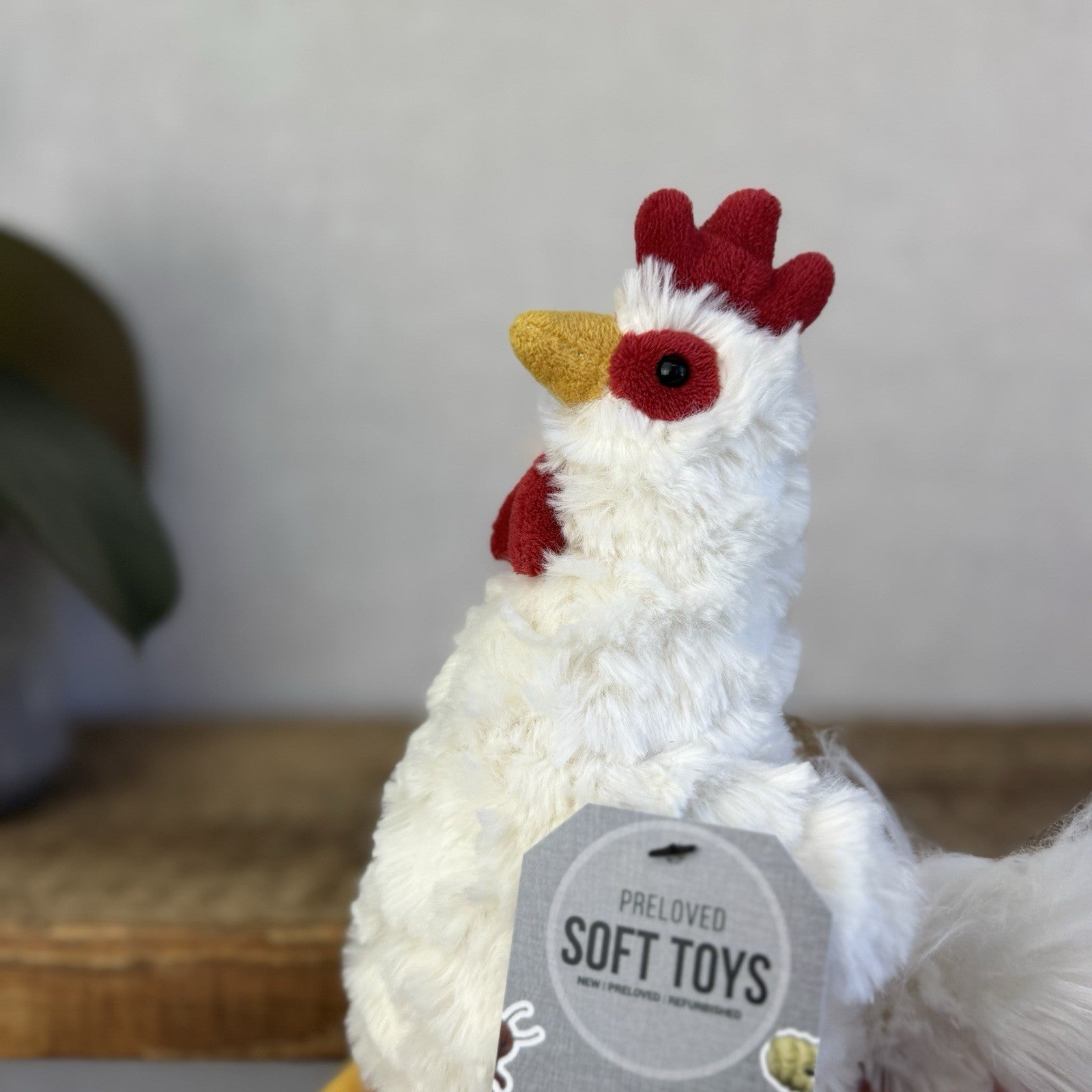 Jellycat Bessie Chicken - Small White Beanie Chicken Soft Toy Retired Rare 10”