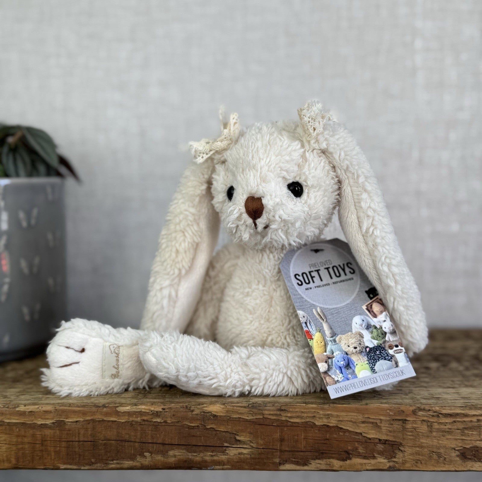 Barbara Bukowski Bears - Small Bukowski Bunny Retired Bow Ears Beanie Plush 12"