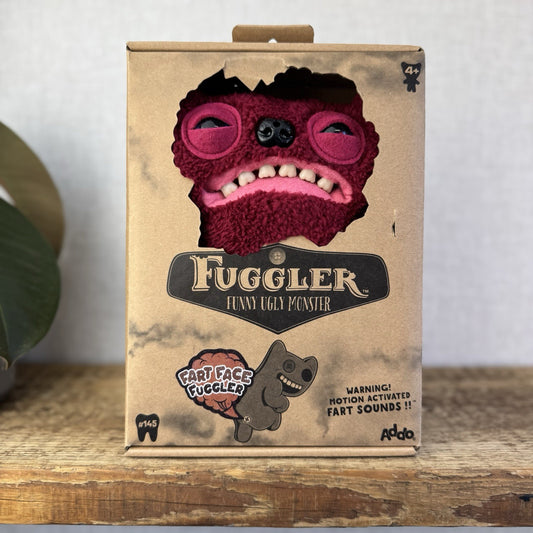 Fuggler Fart Face Gnawing Terror - Red Funny Ugly Monster Farting Plush With Box