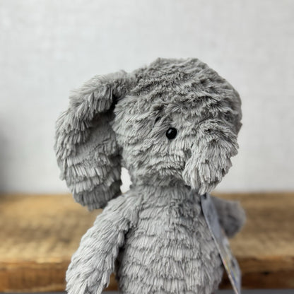 Jellycat Squishu Elephant - Small Grey Colour Textured Elephant Retired 10"