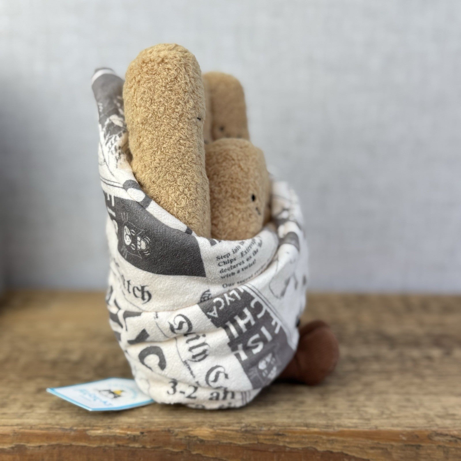 Jellycat Amuseable Cosy Chips - Fish & Chips Selfridges Exclusive Soft Toy Tags 