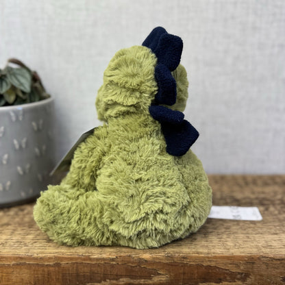 Joules Plush Green Dinosaur 8" Soft Toy - Medium Beanie Green Dino Plush Teddy 