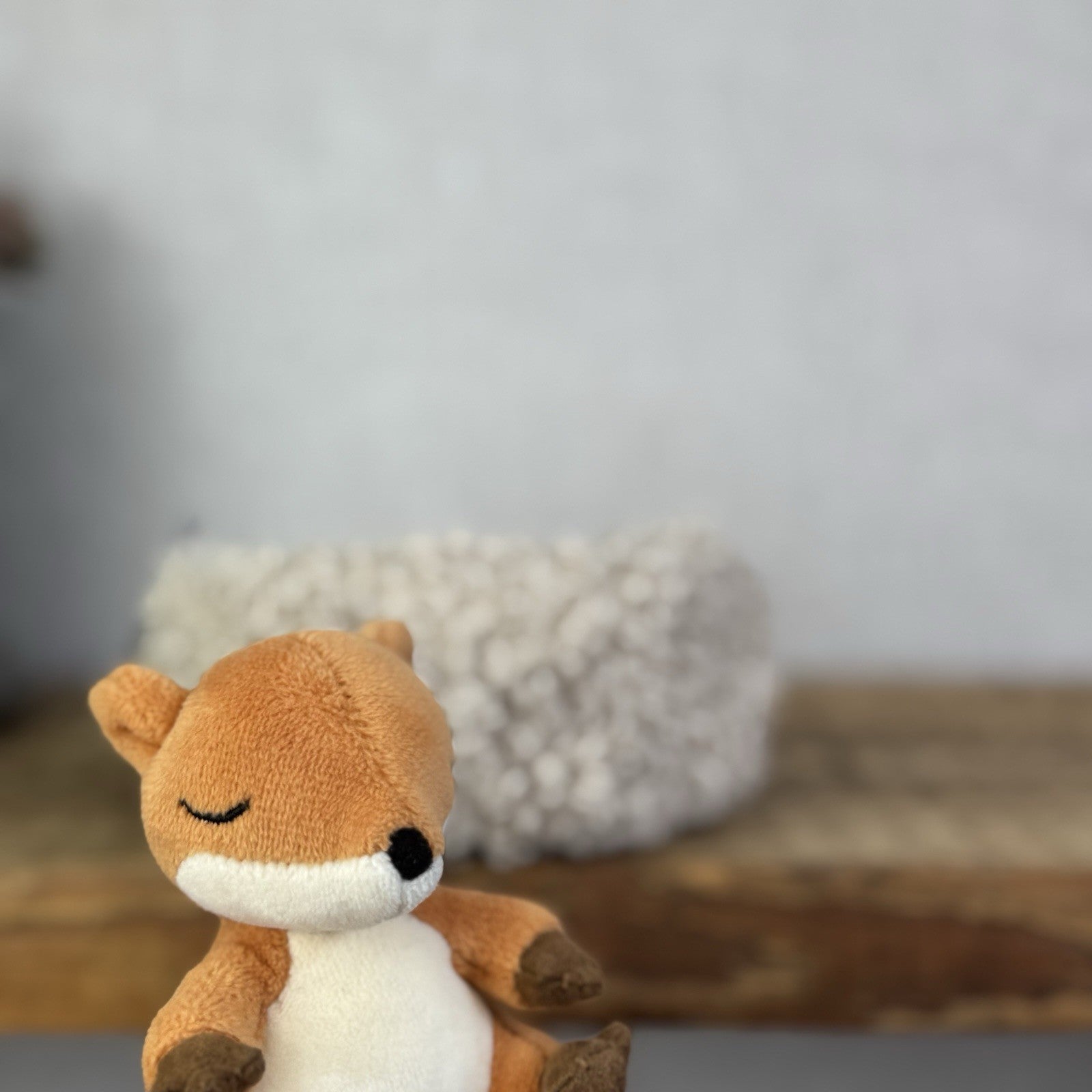 Jellycat Hibernating Fox - Tiny Fox In A Beanbag Nest Wildlife Plush Rare 5"