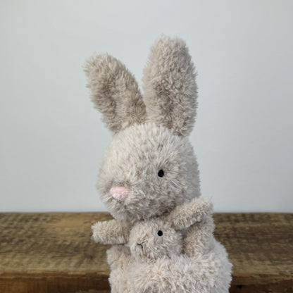 Jellycat Huddles Bunny Beige Rabbit Hare Mum With Baby Soft Plush Toy 14"