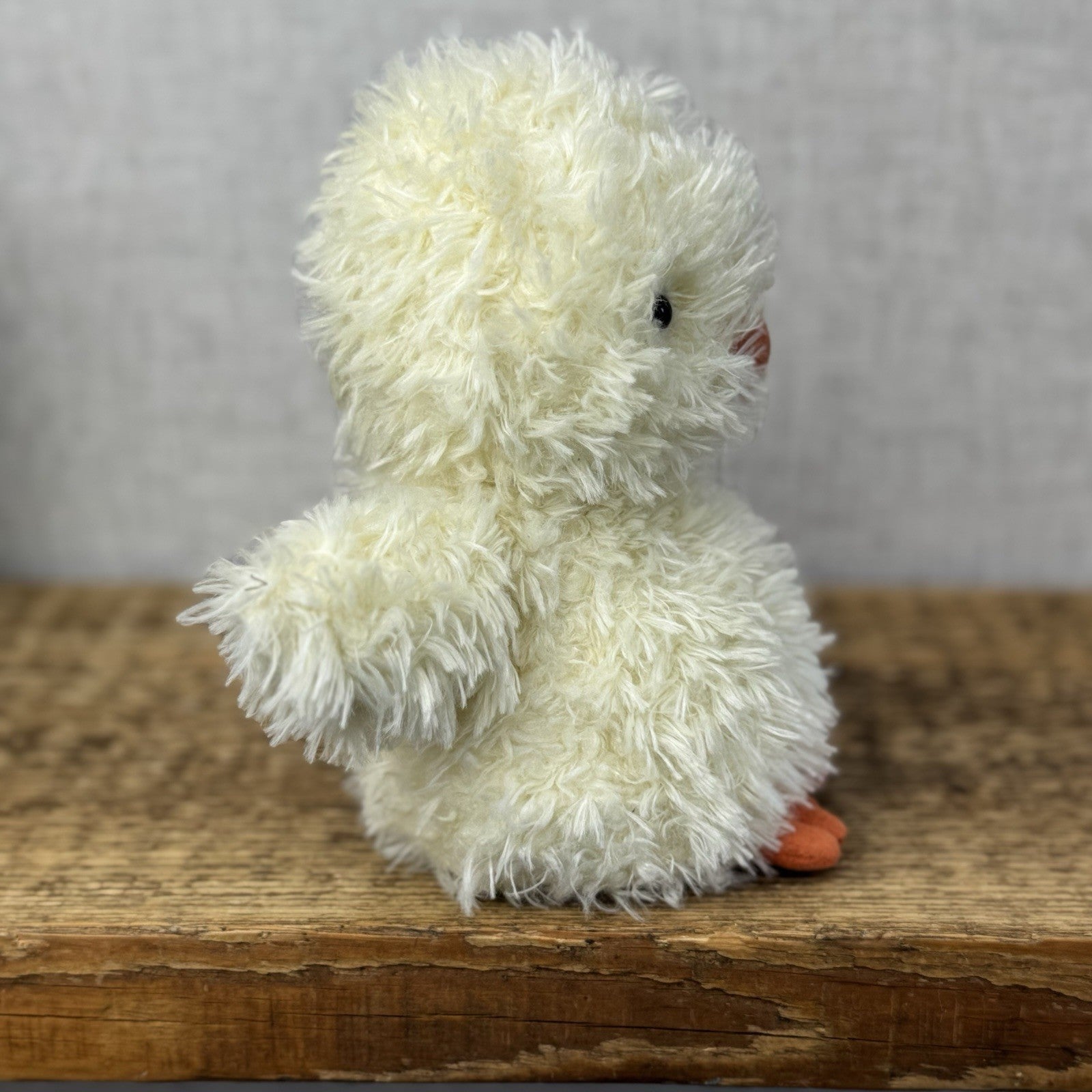 Jellycat Little Chick - Fluffy Light Yellow Bird Toy Small Curly Fur Retired 7"