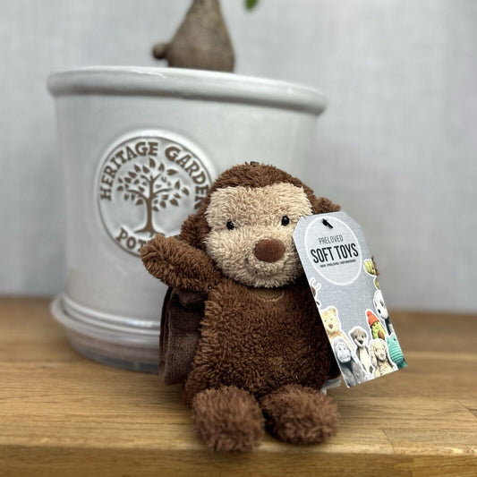 Jellycat Nugget Monkey Soother - Roll Up Monkey Baby Comfort Blanket Soft Toy